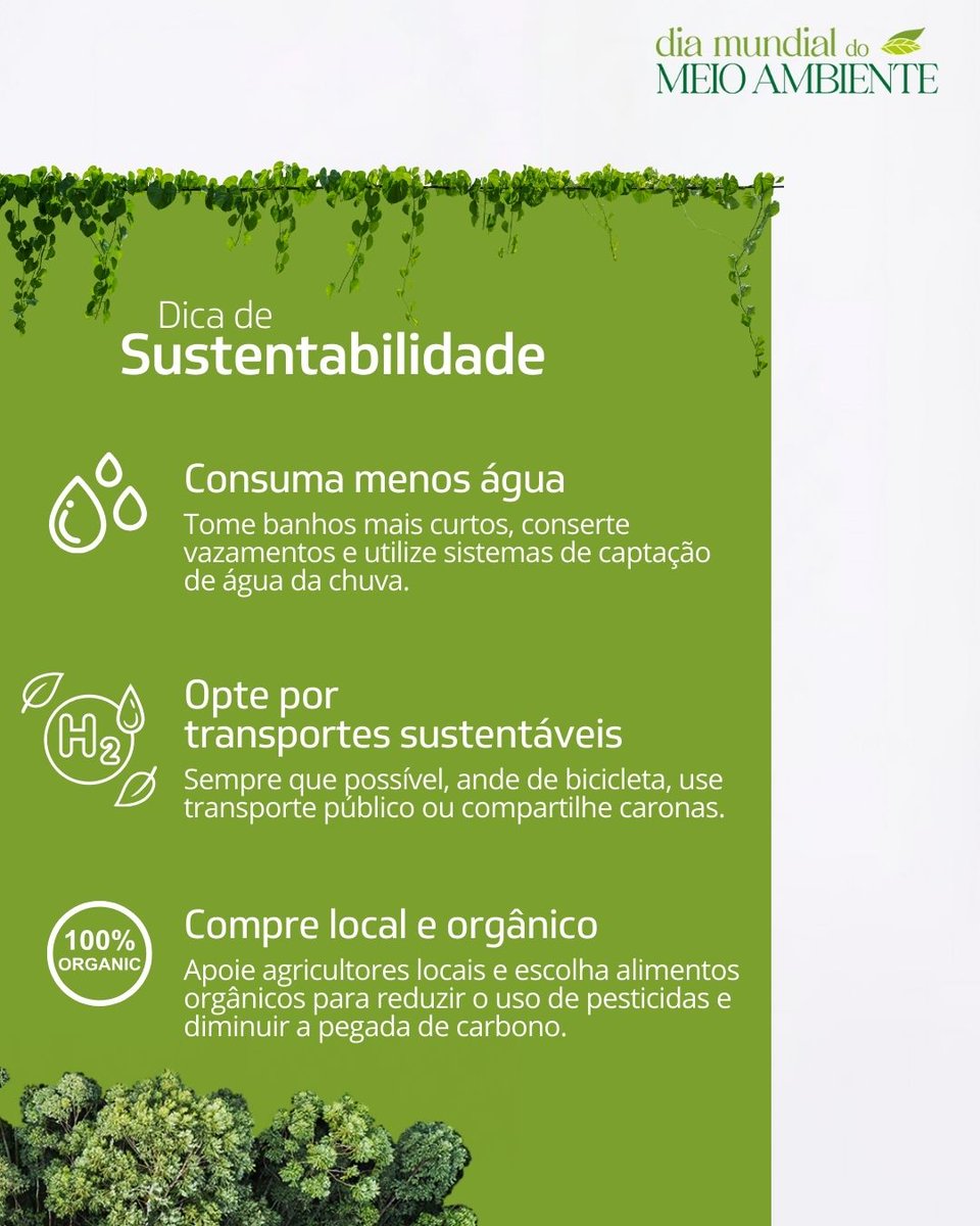 #DiaMundialdoMeioAmbiente • Criado em 05 de junho de 1972 pelo Programa das Nações Unidas para o Meio Ambiente (PNUMA), o Dia Mundial do Meio Ambiente nos oportuniza refletir sobre como podemos contribuir para a preservação do nosso planeta e existência da humanidade.