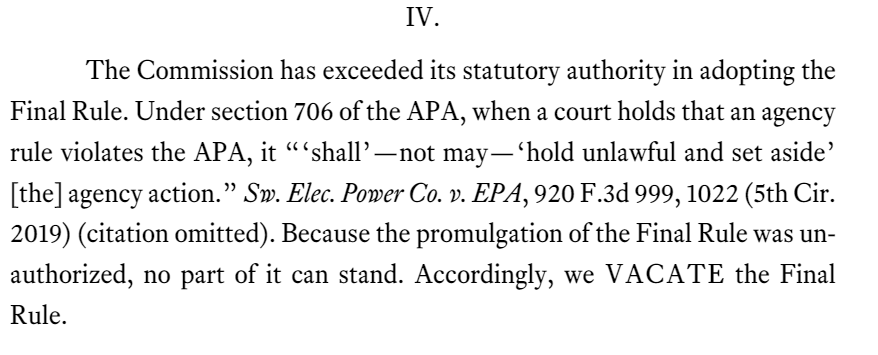 RichardHeartWin's tweet photo. The SEC has lost in court again. " The Commission has exceeded its statutory authority.." The court VACATED the the SECs "final rule." Turns out rules aren't final when you violate the APA and the court catches you. The APA is the law. Stop breaking it. https://t.co/NwHSlJouOH https://t.co/drlC1q1p8p