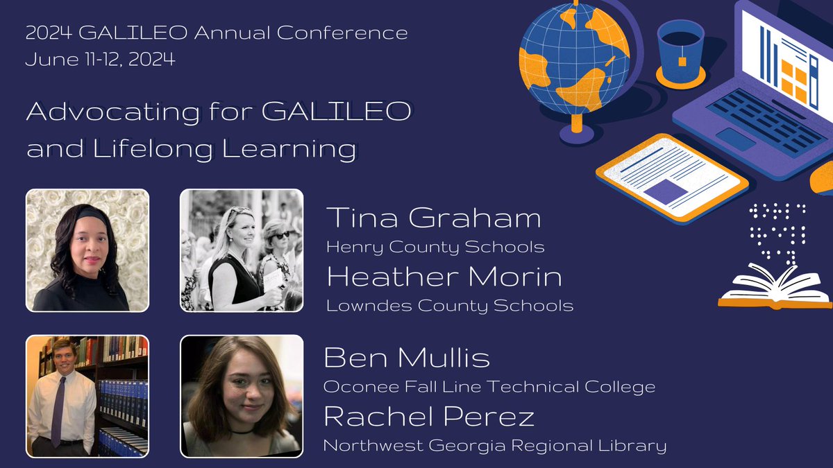 galileolibrary's tweet photo. Attend "Advocating for GALILEO" next week! Panelists: Contina Graham, 2023 South Metro GA Region Library Media Specialist of the Year, plus Heather Morin (@hmmorin), Ben Mullis (@mullis_ben) & Rachel Perez.
Not registered? https://t.co/4kXy94Al5R
#GeorgiaLibraries #GALILEO2024 https://t.co/CTzIDsvjGE