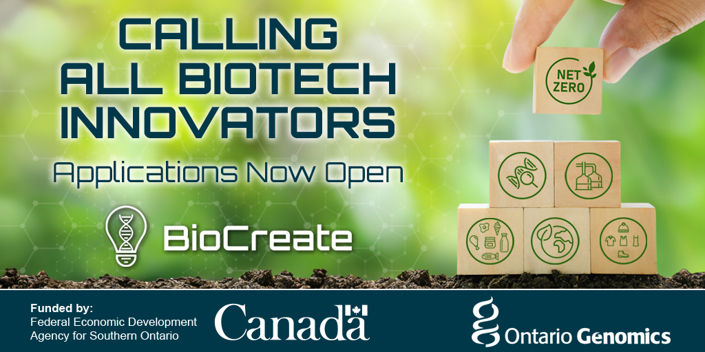 ontariogenomics's tweet photo. 💡 Are you a #biotech entrepreneur in Southern Ontario? #BioCreate offers the support you need to get your innovative ideas to market. Apply by June 23rd! https://t.co/Fj10sw3c2W #Innovation #LifeSciences https://t.co/VPviUGL9yh