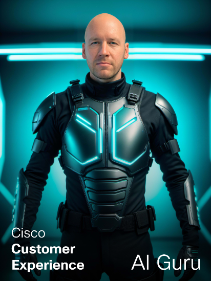 NebDemVet's tweet photo. The AI version of me is so handsome! #CiscoCX #CiscoLive https://t.co/LmPzFuuWuA