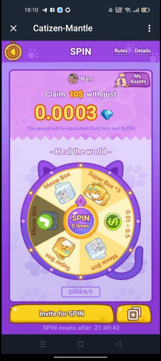 Spvn_01's tweet photo. @CatizenAI scam trắng trợn quá vậy. Định cho ae quay 10k lần mà không cho trúng là có thật. @ton_blockchain  phải xem xét lại dự án này😭 https://t.co/U5tuxp1bKE