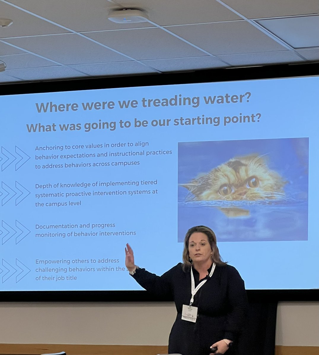 maegoodwin's tweet photo. Great quote from Christy Freeman at Waco ISD “when things get difficult in October, it isn’t that student behavior has gotten worse it’s that we’ve (staff) gotten loose with systems and practices”. #MTSSBehaviorExchange2024 @EmergentTree https://t.co/5ytkgnNp6P