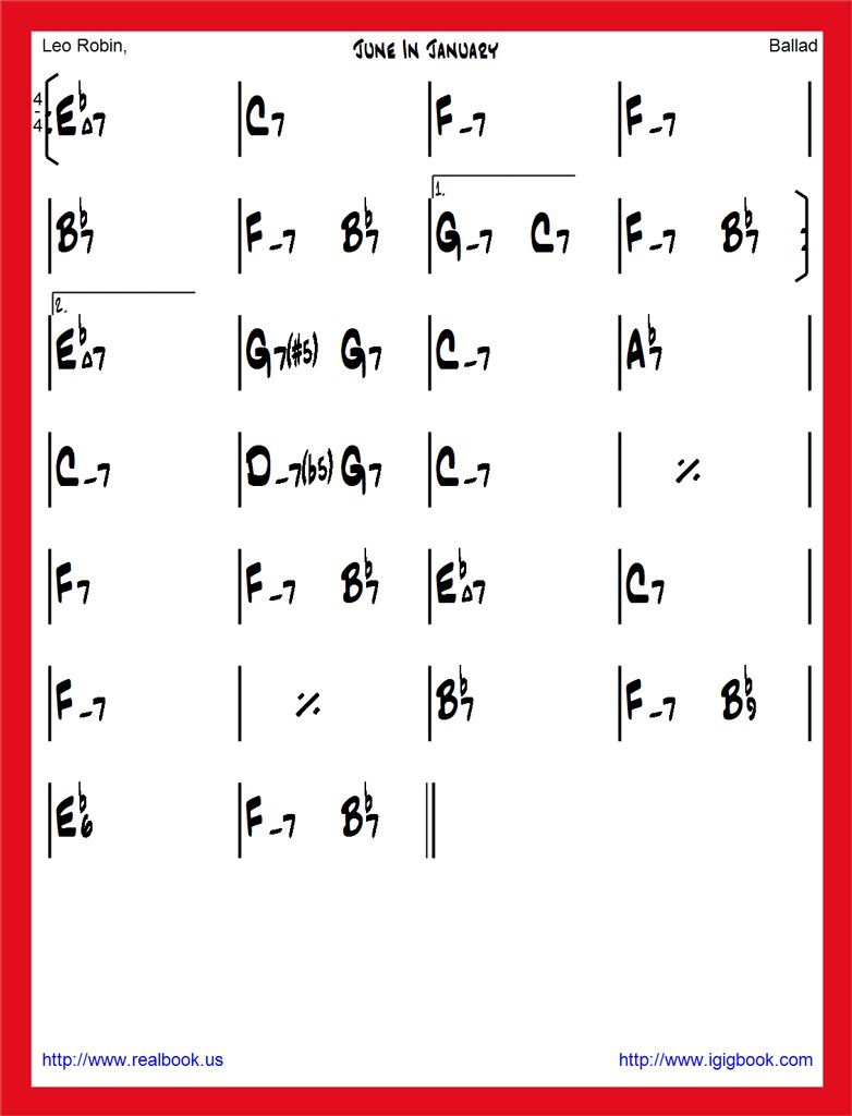 iGigBook's tweet photo. Chord Chart of the day
"June In January" Leo Robin
https://t.co/RcZpWgdYge
#realbook #igigbook #android #ios #ipad #ipadpro #ipadmini #chordchart #jazz #guitar #sax #piano #bass #trumpet #music #jazzstudies #transpose #keyboard #june #2024 https://t.co/8XCDTVV5cW