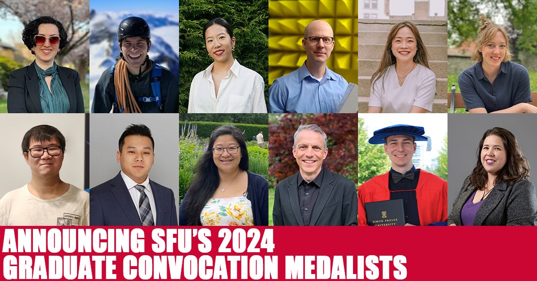 We're excited to share the profiles of our  <a href="/SFU/">Simon Fraser University</a> 2024 Graduate Convocation Medalists. Learn about their accomplishments and why they're receiving these awards: ow.ly/fxVm50S9QoY <a href="/FAS_SFU/">SFU Applied Sciences</a> <a href="/SFUFASS/">SFU Faculty of Arts & Social Sciences</a> @sfubeedie <a href="/FCATatSFU/">SFU Faculty of Communication, Art and Technology</a> <a href="/sfueducation/">SFU Faculty of Education</a> @sfuenv <a href="/SFU_FHS/">SFU Health Sciences</a> <a href="/SFU_Science/">SFU Science</a> <a href="/SFUalumni/">SFU Alumni</a>