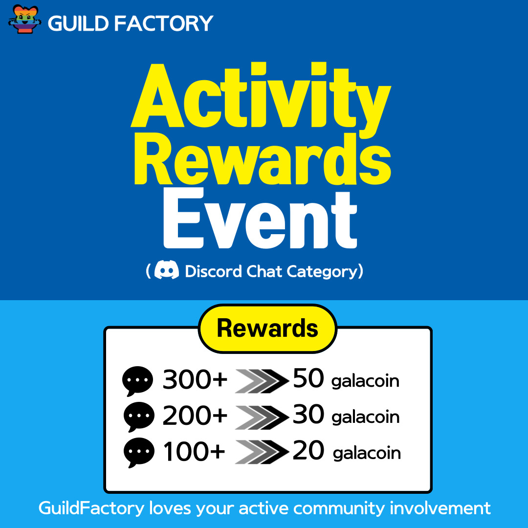 guildfactory's tweet photo. Thank you for your active participation in the GuildFactory Discord :) 
#guildfactory #web3 https://t.co/ncGBXOAJz6