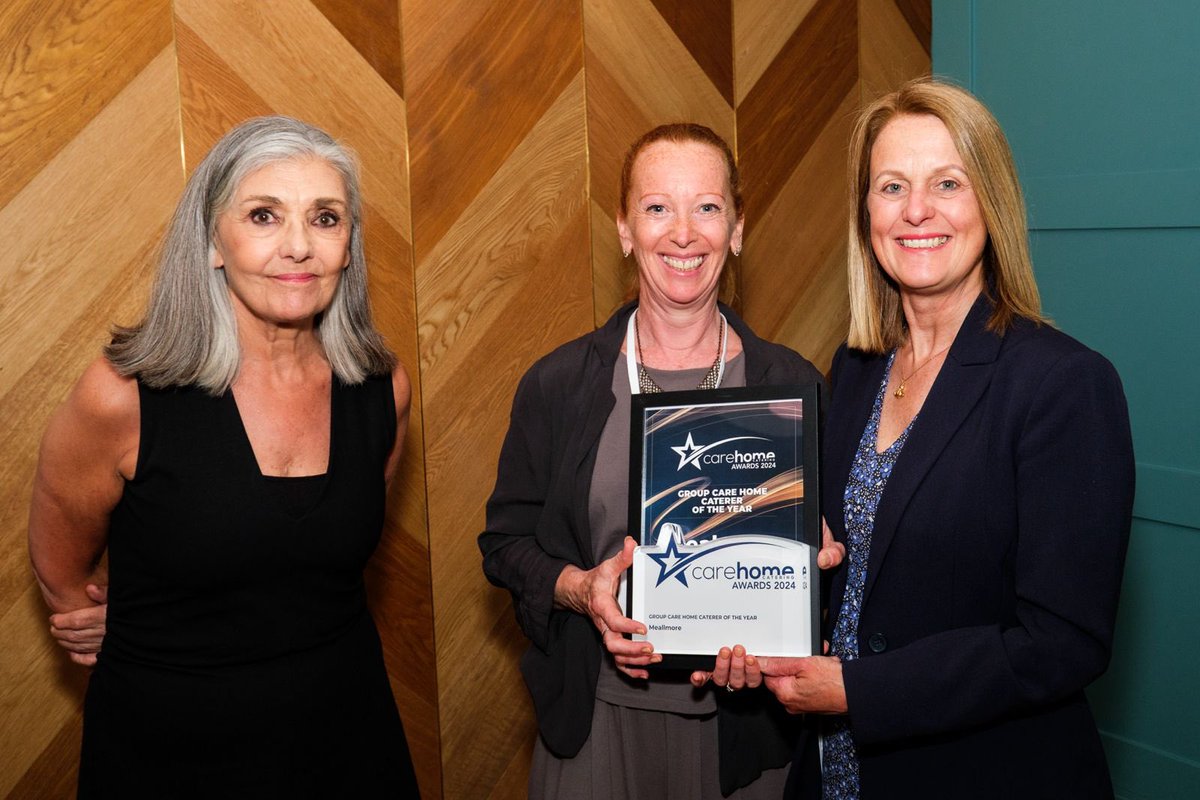 CareHmCatering's tweet photo. The 2024 Care Home Catering winners:

Chef of the year – Adriano de Carvalho, Newbury Court
Care Home Catering Team 2024 – Britten Court
Independent Care Home Caterer 2024 – Royal Variety Charity
Group Care Home Caterer 2024 – Meallmore
Above &amp; Beyond award – Manda Bracegridle https://t.co/QFtKuUwXAu