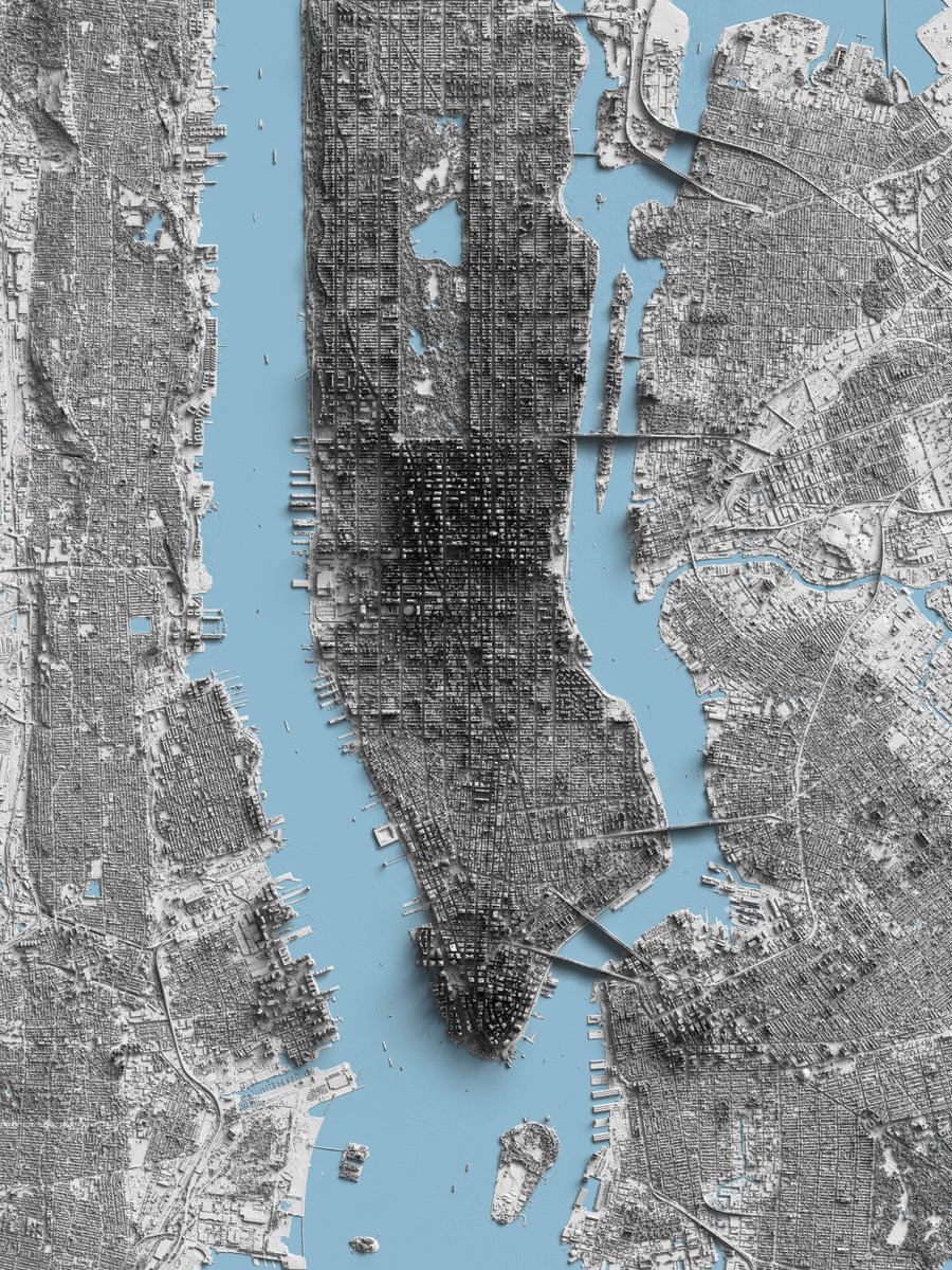 relief map of manhattan using lidar tech
pretty cool