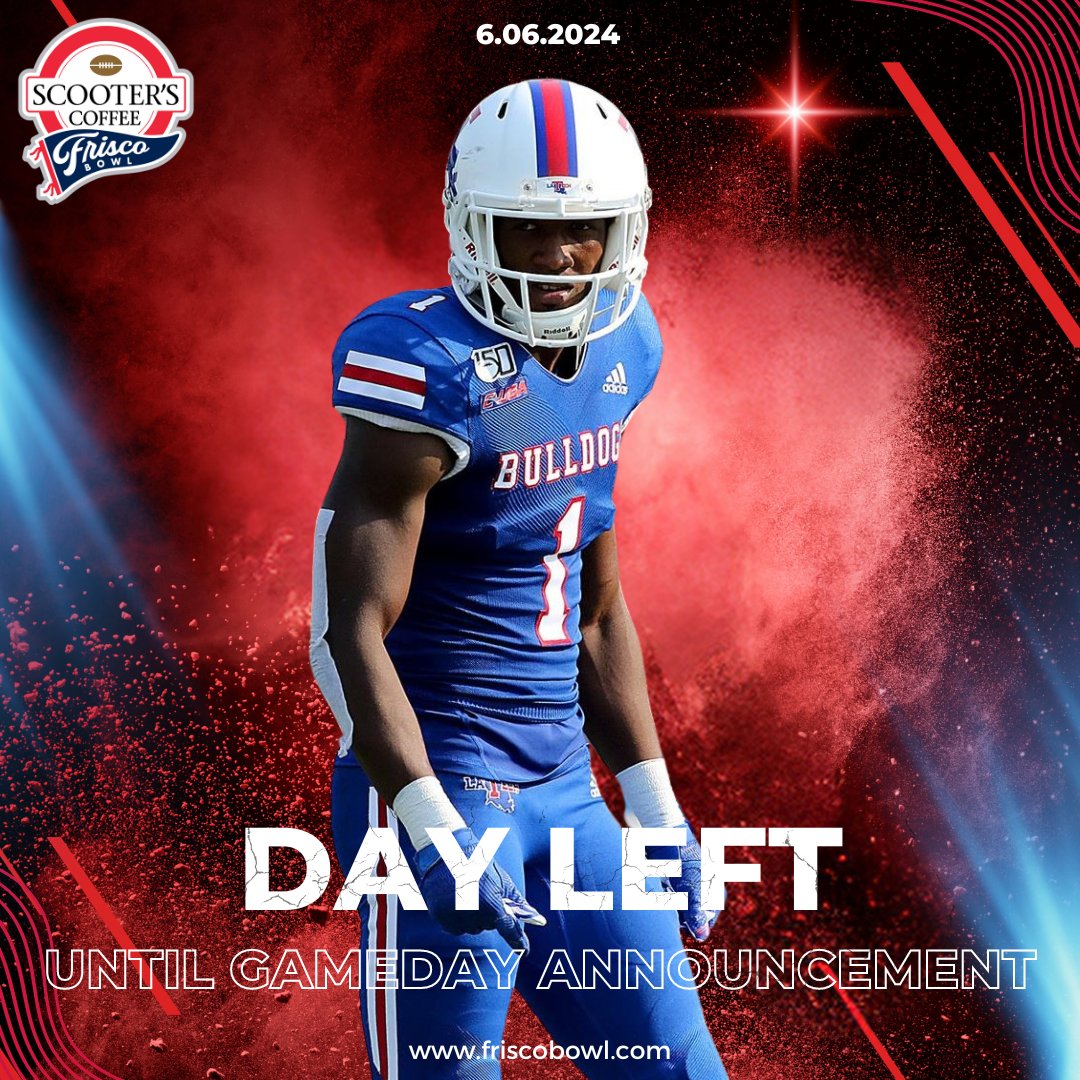 🏈✨There is just one day until our June 6th reveal of the 2024 Scooter’s Coffee Frisco Bowl game date! We’re celebrating by featuring <a href="/Titans/">Tennessee Titans</a> cornerback and member of our Frisco Bowl all-time team, L'Jarius Sneed. Stay tuned for the announcement! 
#scooterscoffee #bowl #frisco
