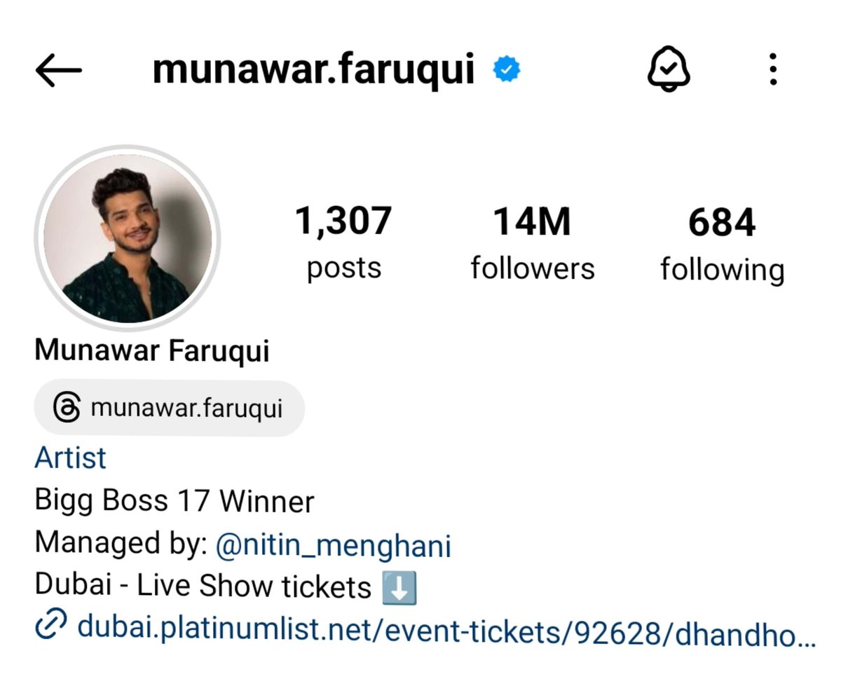 aladdinMkj's tweet photo. Congratulations #MunawarFaruqui for 14M+ Instagram followers ❤️🔥
Many more to come 🔥🔥
#MunawarFaruqui 
#MunawarKiJanta
#MunawarWarriors
 #MunawarMusic #KuchYaadein
#MKJW #BB17 #Dhandho https://t.co/MCsd83haUp