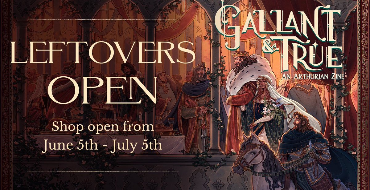 ✨Leftover sales are now open over on bigcartel! Limited quantities of bundles, physical zines, prints, stickers, and more are available! Digital copies of the zine will also be available for the final time. Support a queer Arthurian zine for pride month! L/ink in b/io and below!