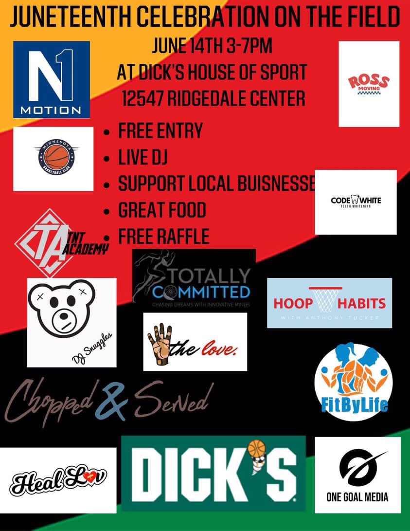 ItsDJSnuggles's tweet photo. Check me out June 14th at DICK’S House Of Sport 

(Juneteenth Celebration On The Field)

Free entry
Live DJ
Business to connect with
Great food
Free raffles + more!!

🔥12547 Ridgedale Center🔥 https://t.co/as61f1d1fR