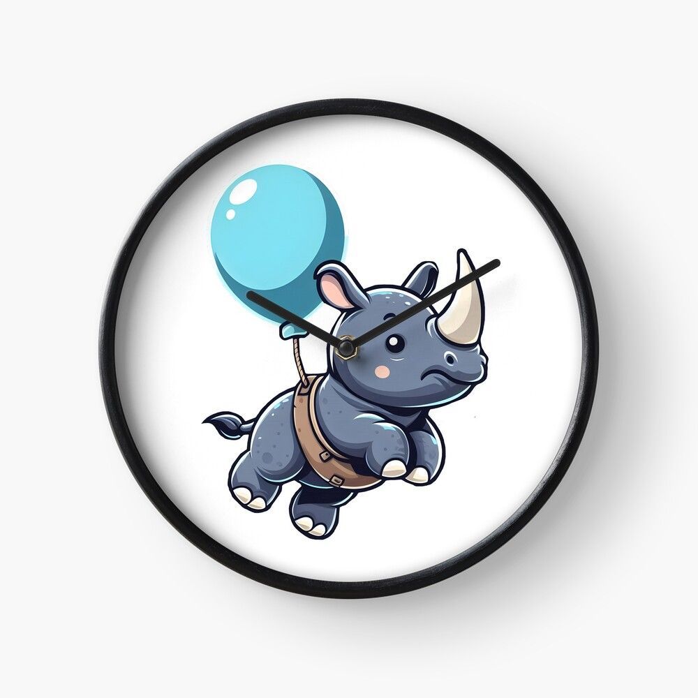 vivid_designpro's tweet photo. Time flies very quickly ⌛Now you can add some cuteness to this observation👀 
Check out my last design for clocks with flying rhino 🎈🦏
🔗https://t.co/IYPsc8r41y 

#redbubble #gift #giftidea #clocks #clockDesign #TimeFlies #Cute #CuteRhino #RhinoWithBalloons #pod #DigitalArt https://t.co/Prx1VBoetC