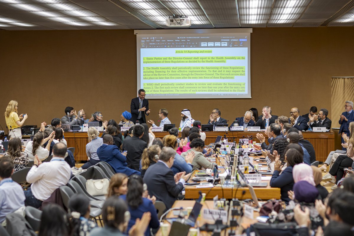 The agreement on a package of amendments to the International Health Regulations at #WHA77 and the decision to forge ahead and finalize the Pandemic Agreement text over the next year are very important steps towards a safer world and greater human security. Kudos to the dedicated