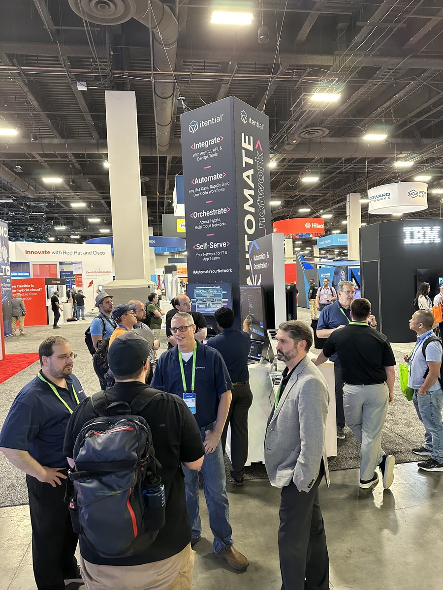 Itential's tweet image. DAY 3 @ #CiscoLive! Let’s talk all things #NetworkAutomation!

Have you picked up your free SWAG yet at the Itential booth? Stop by Booth 6043 for t-shirts, demos, and convos – all here to help #AutomateYourNetwork.