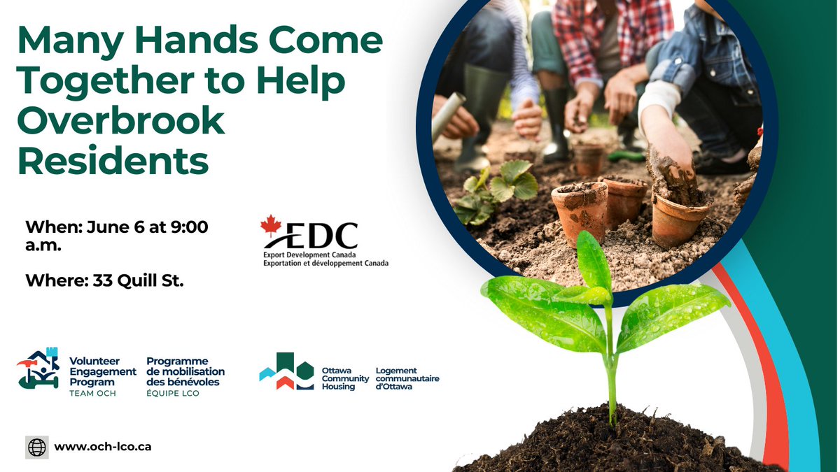 OCH_LCO's tweet photo. We are excited to welcome 200 volunteers from @ExportDevCanada as part of their Community Investment Day. They will visit Overbrook to complete a community beautification project on June 6. The work will impact nearly 700 tenants. Learn more and join us: https://t.co/wMo8RGm62C https://t.co/8WRXMj7GlV