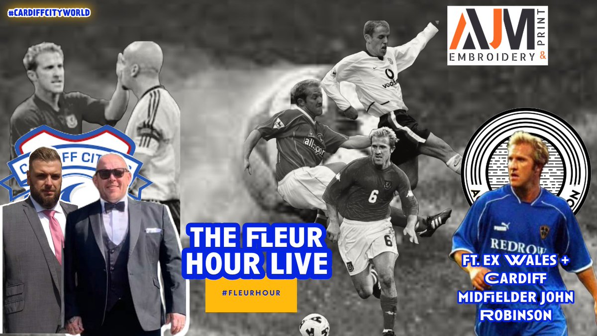 CCFCWorld's tweet photo. 🚨 7pm on #CardiffCityWorld 🚨 
Former #Wales &amp; #CardiffCity midfielder John Robinson joins The #FleurHour @mattyangel1983
@boyle_rob 
🎥  https://t.co/fxF9Qcjx3k
Another top show on the channel Join us &amp; get your Qs in for Robbo
#cCFC #Cardiff #City #Bluebirds #EfL #Championship https://t.co/UnEgJZdqKk