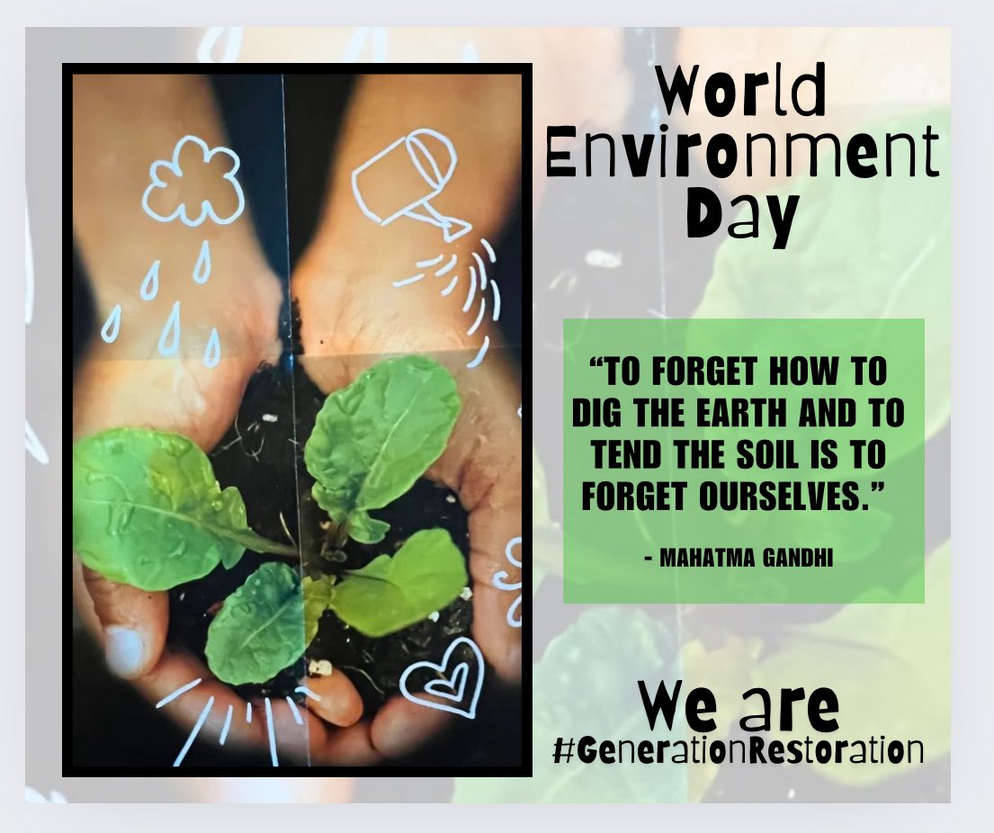 This year's theme for <a href="/UN/">United Nations</a> United Nations #WorldEnvironmentDay2024 is "Our Land, Our Future." We are #GenerationRestoration! Through grit, innovation &amp; perseverance, we can utilize #regenerativeagriculture practices showcased in resources like <a href="/commongrounddoc/">Common Ground (Movie)</a> healing the planet.