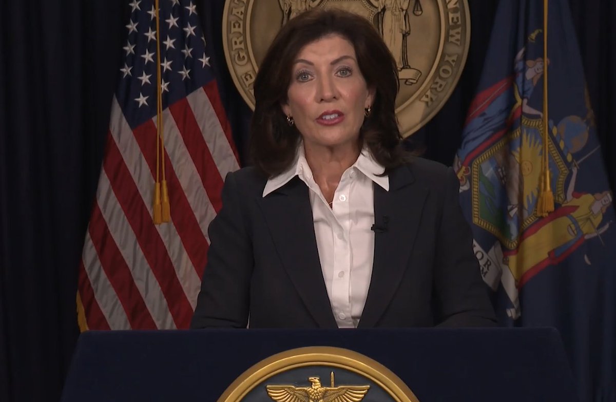 "My commitment to a greener New York is unwavering," says <a href="/GovKathyHochul/">Governor Kathy Hochul</a> as she literally wavers in that commitment live on TV.