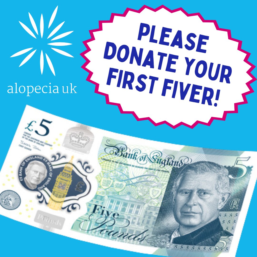 AlopeciaUK's tweet image. The new King Charles banknotes were launched today. When you get your first fiver, would you consider donating it to support our work?

alopecia.org.uk/News/think-of-…

#FirstFiver #smallcharity #makeadifference #alopeciauk