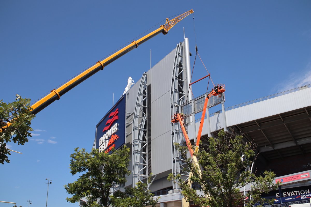 AdLightGroup's tweet photo. We couldn't be prouder to have been part of the team that revamped Mile High Stadium just in time for the season. The refreshed Retired Jerseys and Super Bowl boards are all about celebrating years of excellence and tradition.  Big thanks to our amazing partners at Mortenson! https://t.co/uBUyAZxqB3