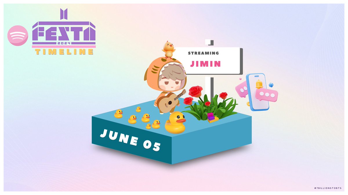 7billionstoBTS's tweet photo. FESTA BTS 2024 💜
DIA 3! 

¡Hoy es el día de JIMIN en el #FESTABTS2024! 🎉 Únete al streaming de Jimin y celebra con nosotros. 🐥🪞🌙

Comenten sus capturas de stream y su canción del festa fav 💜

🎶(https://t.co/DVuP36OW0F) 

#2024BTSFESTA #BTS11thAnniversary #7BillionstoBTS https://t.co/EFK10ZJiwX