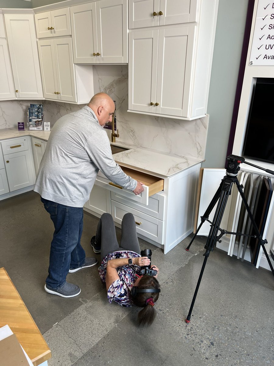 nickparanjape's tweet photo. The only time it’s okay to lie down on the job. #VideoStoryProductions @CabinetsToGo  #trainingvideos #cabinets #countertops #flooring #design #kitchendesigns #videoproduction #videoshoot #videoediting https://t.co/BWBOcyQDFI