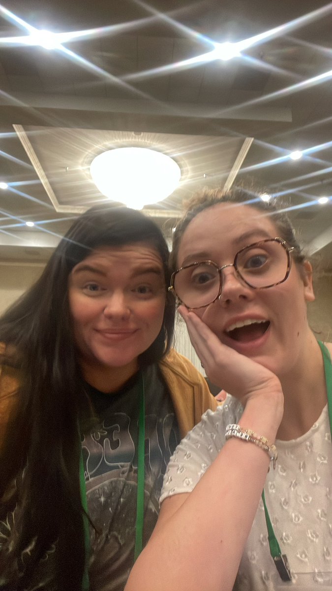 MissVoglerMusic's tweet photo. Just a couple of NKC MS teachers cheering on @Eastgate6NKC in their PBS presentation this afternoon! Itβs been a great PBIS conference! #LearningAtTheLake https://t.co/7UEa38PKiQ