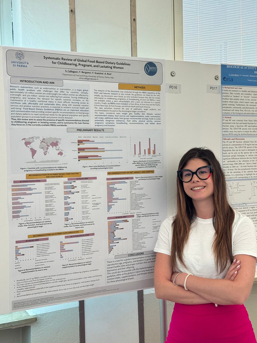 Human Nutrition Unit - University of Parma (@hnunipr) on Twitter photo Our 1st year PhD student <a href="/CallegaroS98/">Silvia Callegaro</a> presented a poster at <a href="/SINU_Italia/">SINU (Italian Society of Human Nutrition)</a> National Congress entitled “Systematic Review of Global Food-Based Dietary Guidelines for Childbearing, Pregnant, and Lactating Women” Our 1st year PhD student <a href="/CallegaroS98/">Silvia Callegaro</a> presented a poster at <a href="/SINU_Italia/">SINU (Italian Society of Human Nutrition)</a> National Congress entitled “Systematic Review of Global Food-Based Dietary Guidelines for Childbearing, Pregnant, and Lactating Women”