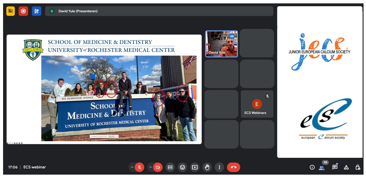 EuroCalcium's tweet photo. Super excited to hit nearly 100 participants during the #ECSwebinar. Thank you to everyone for joining!🤩🤩
Big thanks to David Yule for this interesting talk! 🎆 https://t.co/plw2lyyjaq