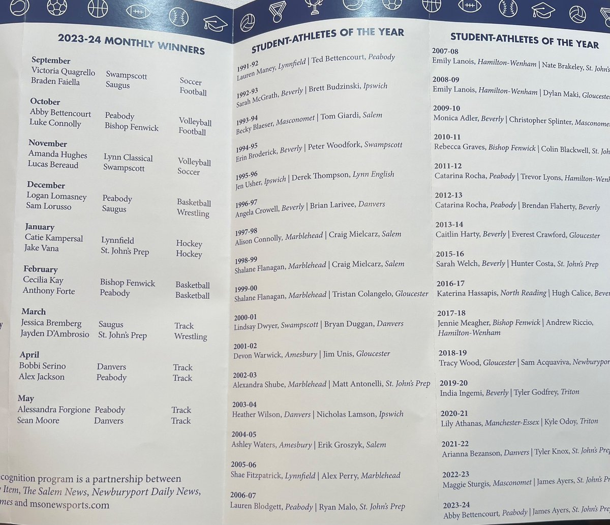 Peabody Volleyball, Basketball &amp; Softball Star Abby Bettencourt is the 2023/2024 Moynihan Lumber North Shore Student Athlete of the Year!
CONGRATULATIONS ABBY!🏐🏀🥎
💪😁👍