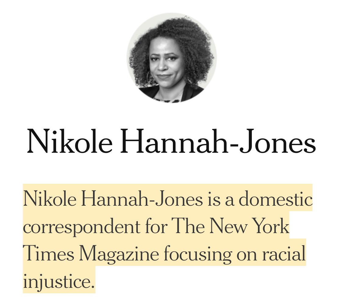 Let me get this straight: 

Y’all want a journalist whose career is built off a white newspaper to be anointed a leader in reparations advocacy? 

The 1619 Project wasn’t an organic #1 New York Times bestseller. The NYT heavily promoted both the project &amp; the book 📕 because NHJ