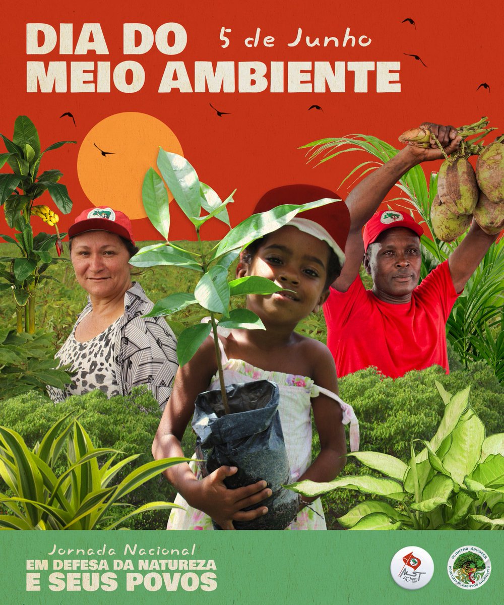 MST_Oficial's tweet photo. 🌳Dia Mundial do Meio Ambiente é celebrado hoje (5), uma data importante de luta pela defesa da natureza e seus povos. Neste ano, o MST) tem como objetivo avançar na construção de ações de solidariedade às famílias atingidas pelas enchentes no Rio Grande do Sul +
(1/3) https://t.co/b7HXCbPZ2C