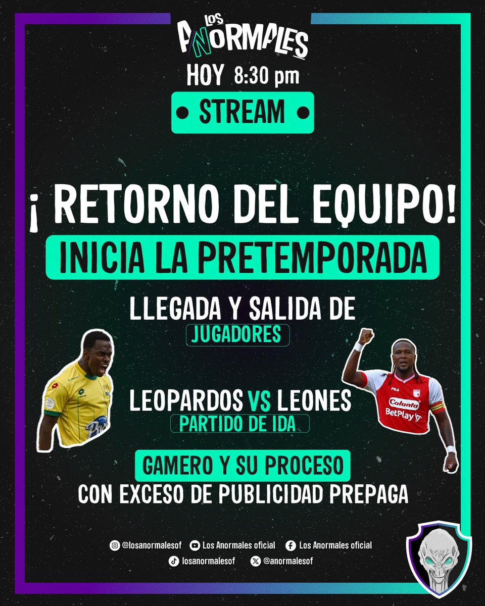anormalesof's tweet photo. Hoy hay Stream y los anormales lo saben 🤪
Desde las 20:30 h Col, por Youtube hablaremos de la final felina en el FPC🔴/🟡, la sobrevaloración de un proceso fracasado🔵, inicio de pretemporada🟢, y una real costumbre⚪🏆
@arango0986 / @andresmh1985 
@11DREYKOJC https://t.co/RrnX2058vY