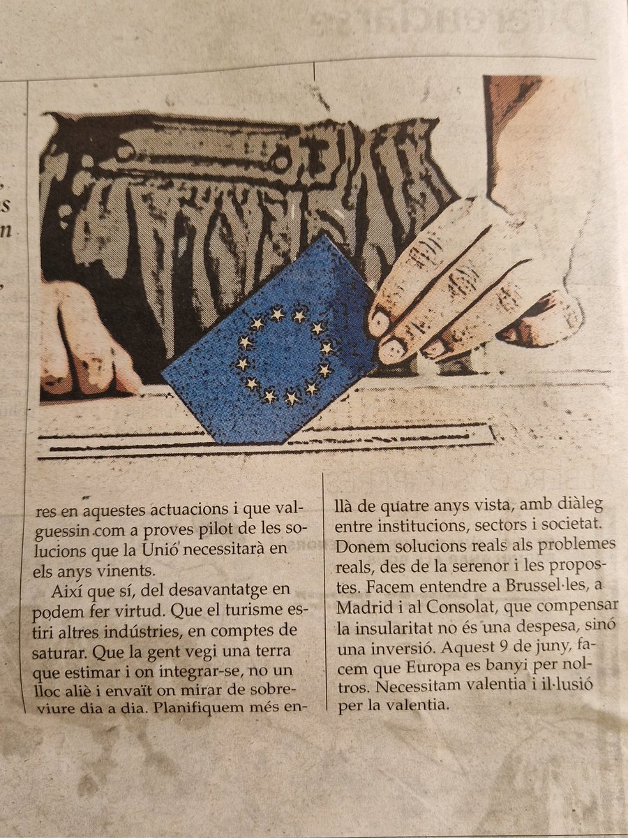 "Necessitam valentia i il·lusió per a la valetia"  
Avui via Última Hora