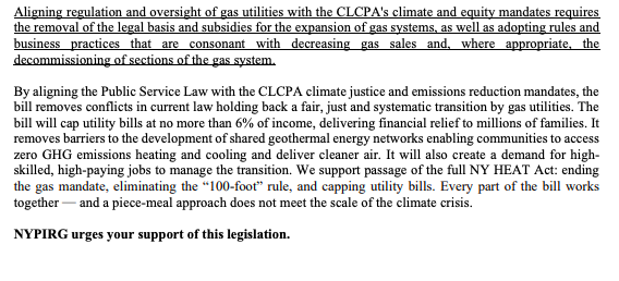 NYPIRG's tweet photo. This week, @NYPIRG sent a memo in support of the #NYHEAT Act to the @NYSA_Majority to urge the Assembly to pass the HEAT Act this session for clean heat, lower bills, and healthier homes ⬇️⬇️⬇️ https://t.co/WUYe9anihn