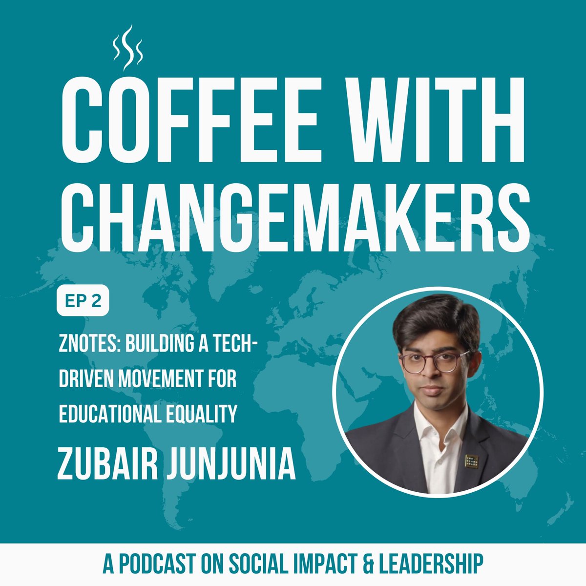 On Ep 2 of the #CoffeeWithChangemakers podcast, we chat with Zubair Junjunia about the remarkable story of <a href="/ZNotesRevision/">ZNotes</a>🎙️

10 years after its founding, #Znotes empowers 5 million+ youth and drives educational equality globally 🔥 <a href="/ZJunjunia/">Zubair Junjunia</a> 

Listen👉 coffeewithchangemakers.podbean.com/e/2/