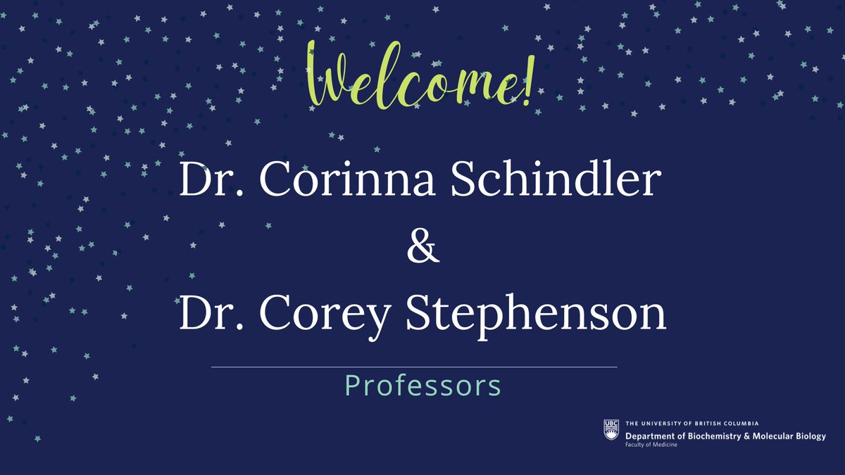 UBC Biochemistry & Molecular Biology (@ubcbiochemistry) on Twitter photo Join us in welcoming Dr. Corinna Schindler and Dr. Corey Stephenson as professors to the Departments of Biochemistry & Molecular Biology and Chemistry <a href="/UBCChem/">UBC Chemistry</a>! 🎉
➡️Dr. Schindler: biochem.ubc.ca/schindler-cori…
➡️Dr. Stephenson: biochem.ubc.ca/stephenson-cor…
Congratulations! 🥳 Join us in welcoming Dr. Corinna Schindler and Dr. Corey Stephenson as professors to the Departments of Biochemistry & Molecular Biology and Chemistry <a href="/UBCChem/">UBC Chemistry</a>! 🎉
➡️Dr. Schindler: biochem.ubc.ca/schindler-cori…
➡️Dr. Stephenson: biochem.ubc.ca/stephenson-cor…
Congratulations! 🥳