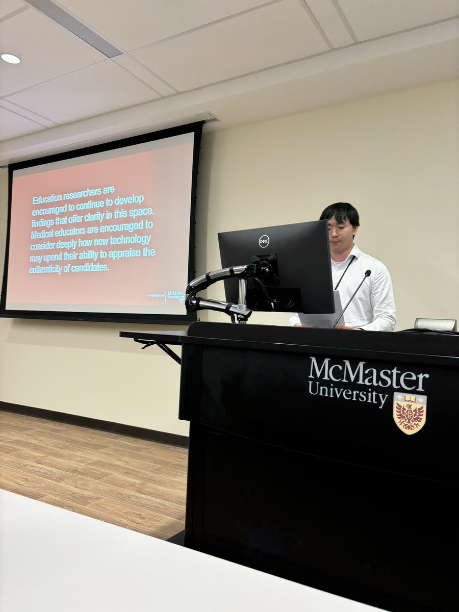 Congratulations to Joshua Choi on a thought provoking presentation on “Medical School Admissions in a New Era of Artificial Intelligence” at #NERD2024!

<a href="/McMasterHSED/">MSc Health Sci Education (HSED)</a> <a href="/MERIT_McMaster/">McMaster Education Research, Innovation & Theory</a>