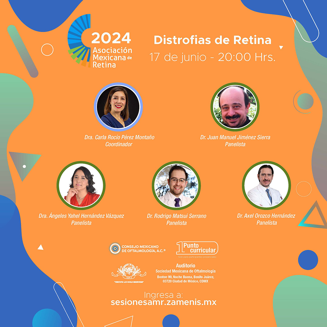 Proxima sesión académica de la AMR
Junio, 2024

sesionesamr.zamenis.mx #AMR #ReunionAnualdeRetina #OftalmologosdeRetina #retina #retinologos #soymedicocertificado #AMRMexico #RetinaLATAMCases300 #RetinaLATAM