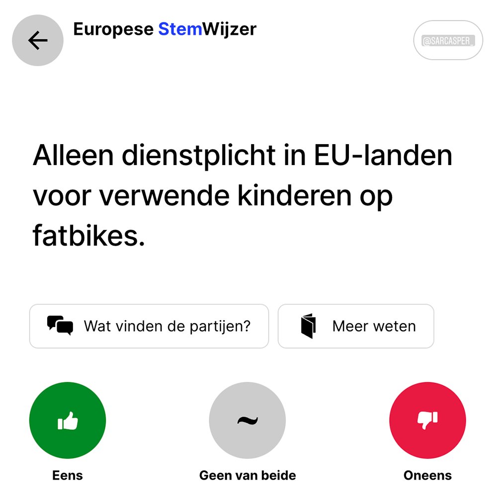 Alternatieve Europese Stemwijzer, een draad: