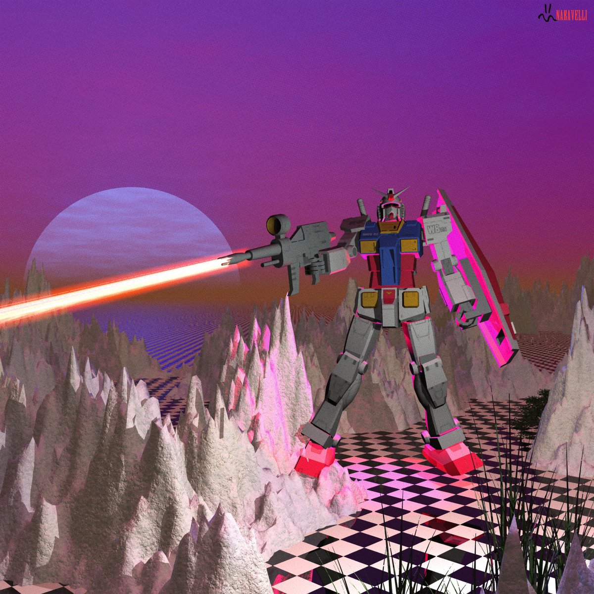nakavelli's tweet photo. GUNDAMガンダムシリーズ
(oc)
.
.
. #bryce3d #80s #vintageCGI #retro #aesthetics #vaporwave #vintagestyle #designlabs #vapor #gundam https://t.co/w69FHycjf8