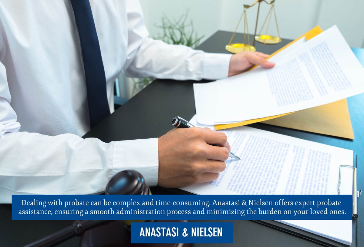 AnastasiNielsen's tweet image. Dealing with probate can be complex and time-consuming. Anastasi &amp;amp; Nielsen offers expert probate assistance, ensuring a smooth administration process and minimizing the burden on your loved ones. nielsenlawoffice.com #Probate #ProbateAssistance #Attorney