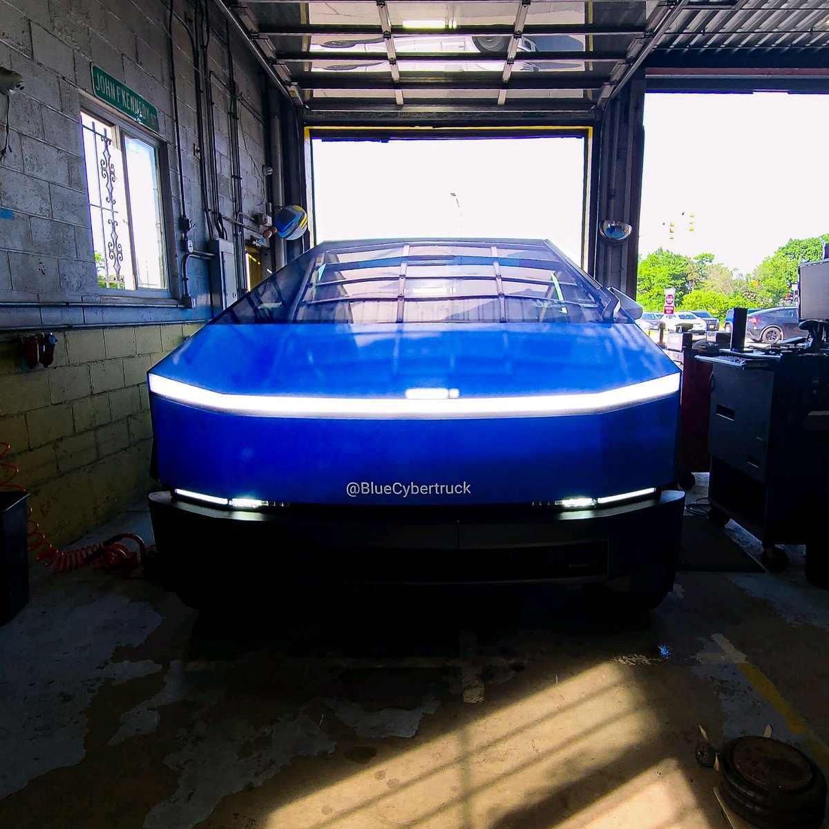 BlueCybertruck's tweet photo. Boston, get ready! The Massachusetts inspection is complete. Uber and Lyft rides in the #bluecybertruck are rolling your way. Get ready to ride in style with the #cybertruck from #Tesla! 🚀🚗 #BostonRides #lyft #uber https://t.co/H2m0bAXL0Y