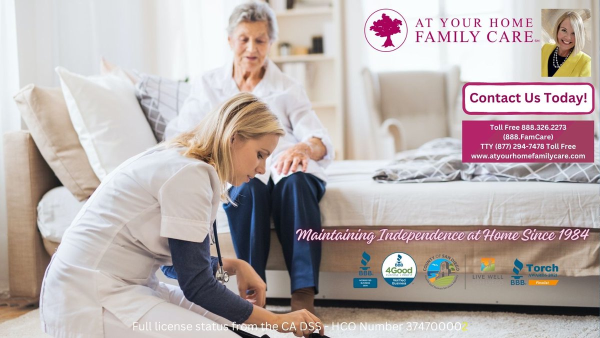 AYHFamilycare's tweet photo. Living your best life independently!

Call At Your Home Familycare today!

#livingyourbestlife #yourlifeyourway #maintainindependence #inhomecaresandiego #atyourhomefamilycare #eldercare
#disabilitycare #developmentaldisibilitycare #Laurieedwardstate
#VeteranCare https://t.co/iElgk8OIUm