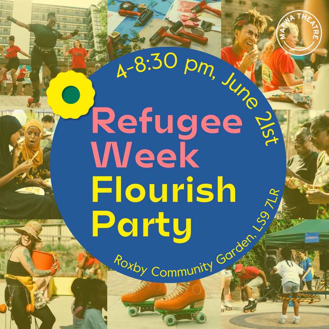 Our Refugee Week Flourish Party is only a few weeks away! 🎉

We’re so excited to be welcoming the Potternewton Park Rollers back to the Roxby Community Garden🌟 They were a massive hit at our Flourish: Harvest event &amp; we can't wait to see what they have in store for us!