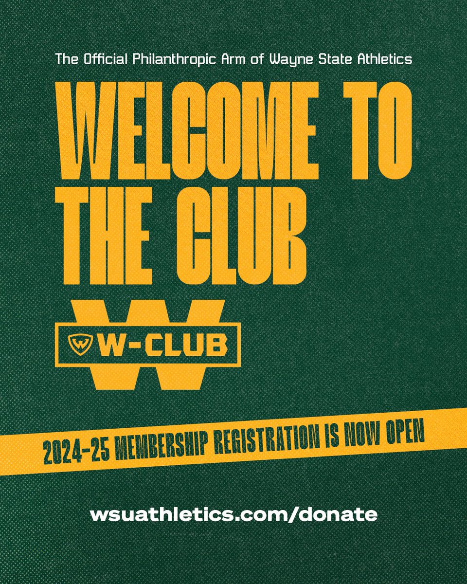 WSUWAF's tweet photo. It's time to become a member!
Registration for your 2024-25 W-Club Membership is now open.                            https://t.co/3MjyTqdFhZ

NEW membership benefits &amp; experiences await!

#REPthe313 https://t.co/KLohHB4Ku6
