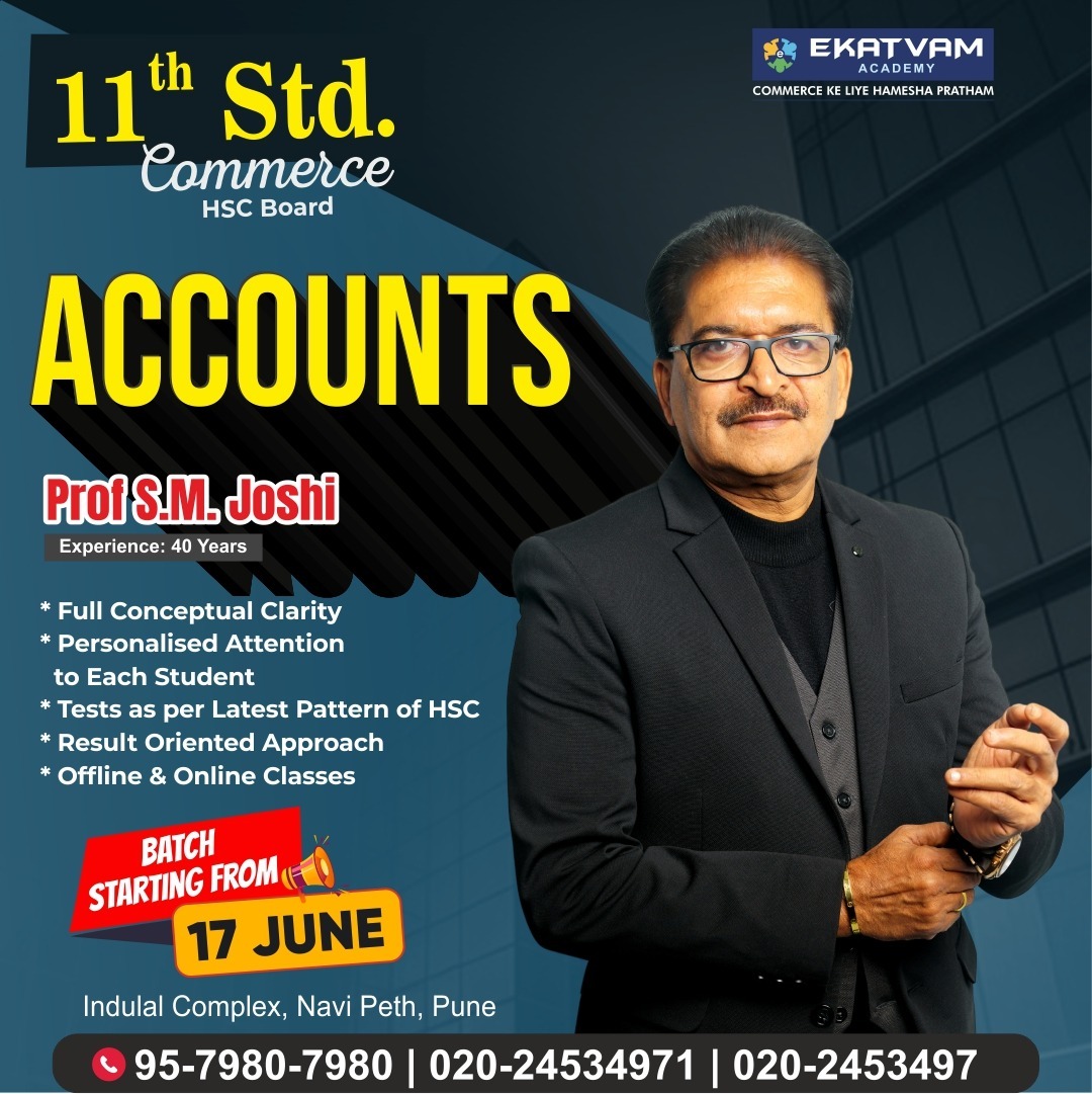EkatvamAcademy's tweet image. 📚✨ Gear Up For Success In 11th Std Commerce Account &amp;amp; Economics Exam With Prof. SM Joshi ! Our New Batch Begins On 17th June. Secure Your Spot Now And Avail Our Exclusive Pre Booking Offer! 💼🎓
#11thclass #Accounting #Economics #Class11th #CommerceStudent #EkatvamAcademy