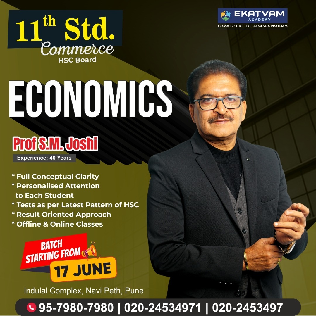 EkatvamAcademy's tweet image. 📚✨ Gear Up For Success In 11th Std Commerce Account &amp;amp; Economics Exam With Prof. SM Joshi ! Our New Batch Begins On 17th June. Secure Your Spot Now And Avail Our Exclusive Pre Booking Offer! 💼🎓
#11thclass #Accounting #Economics #Class11th #CommerceStudent #EkatvamAcademy
