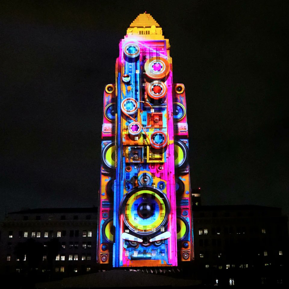 Modulo_Pi's tweet photo. {#SHOWCASE} 🔗https://t.co/QGcmdCzm5z | Our #ModuloKinetic was behind Los Angeles New Year's Eve celebrations &amp; Midnight Countdown show on LA City Hall. The #mediaserver was used for #projectionstudy, #3Dmapping &amp; #fireworks triggering 🎆→ https://t.co/QGcmdCzm5z 
.
#avtweeps https://t.co/cNYmkKiu9x